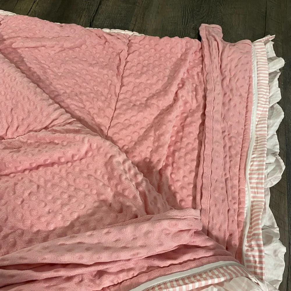 Beddy’s Flutterby King Striped Minky Comforter & Sham Pillow Case Bedding Set